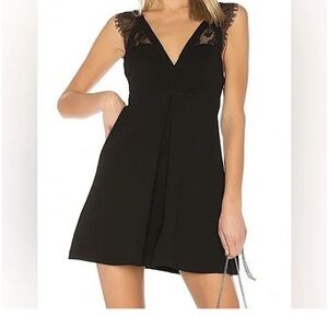 BCBGeneration Black Mini Dress with Lace Accents